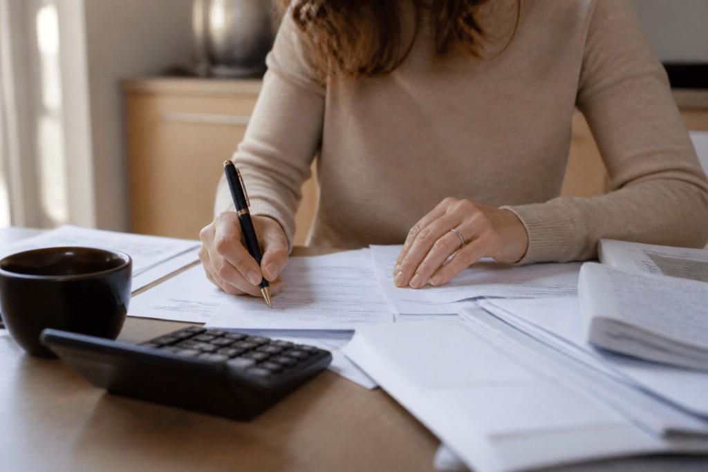 Calcul detaille abattement plus-value sur document papier