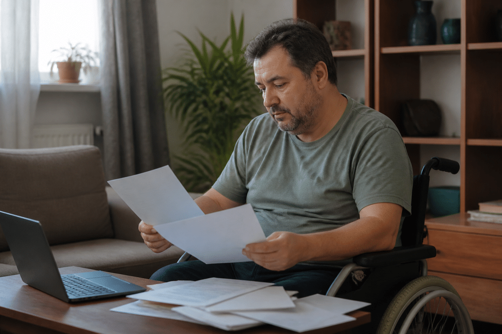 Personne handicapee consultant documents fiscaux a domicile