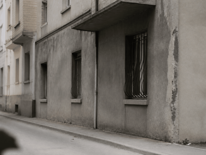 rue sucy brie quartier urbain deteriore facades grises