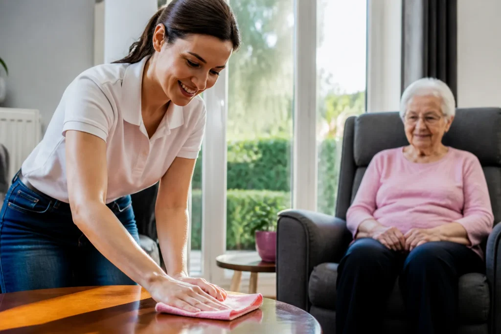 Aide menage nettoyage domicile service personne agee