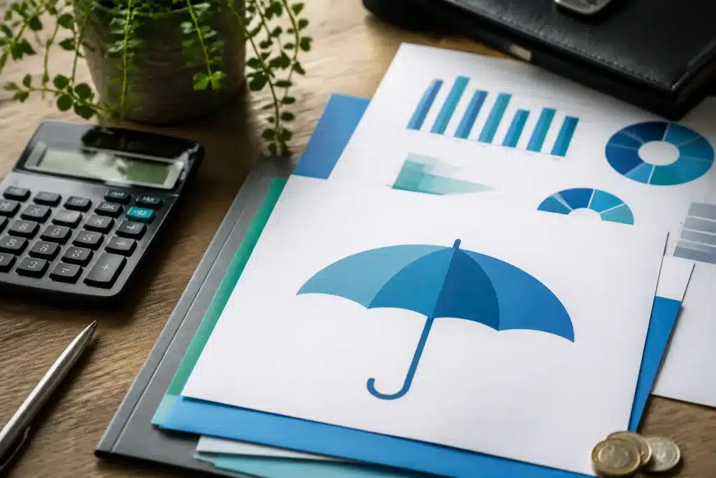 Documents d'assurance-vie avec calculatrice et tableaux fiscaux