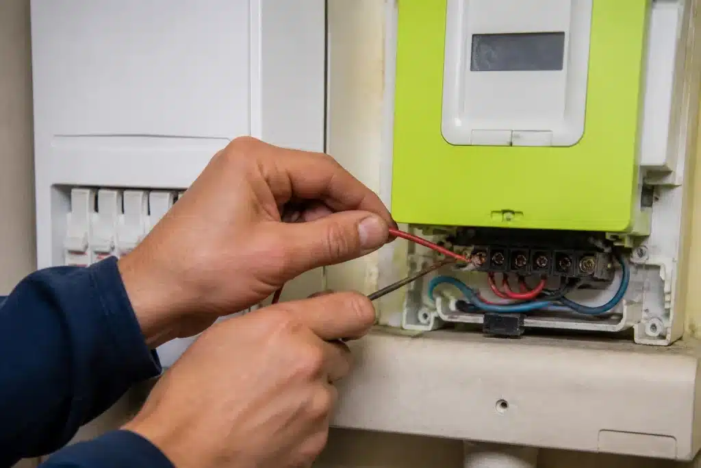 Compteur électrique manipulé avec fils détectés