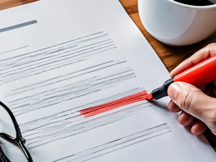 Document administratif avec date surlignee rouge