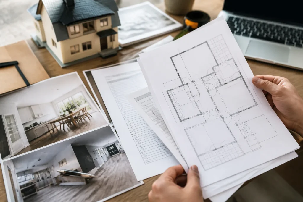 Documents administratifs et plans renovation maison accessible