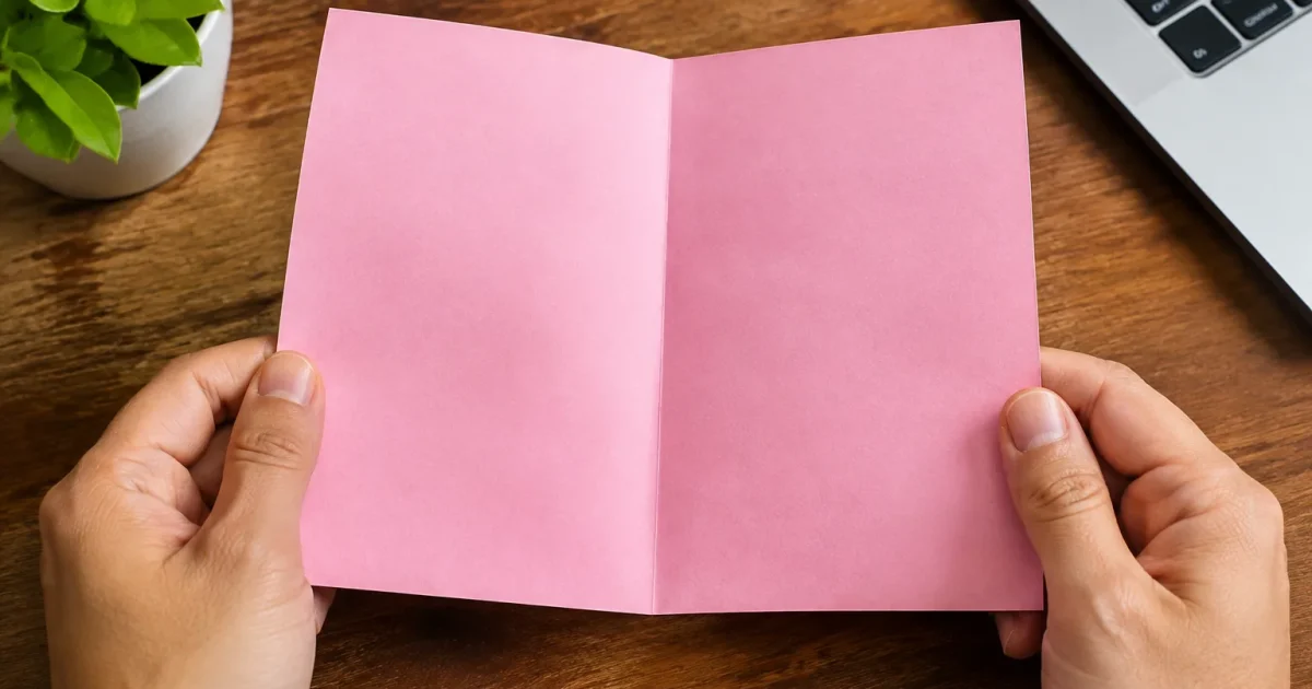 Formulaire rose feuille papier pliee chiffres montants egaux