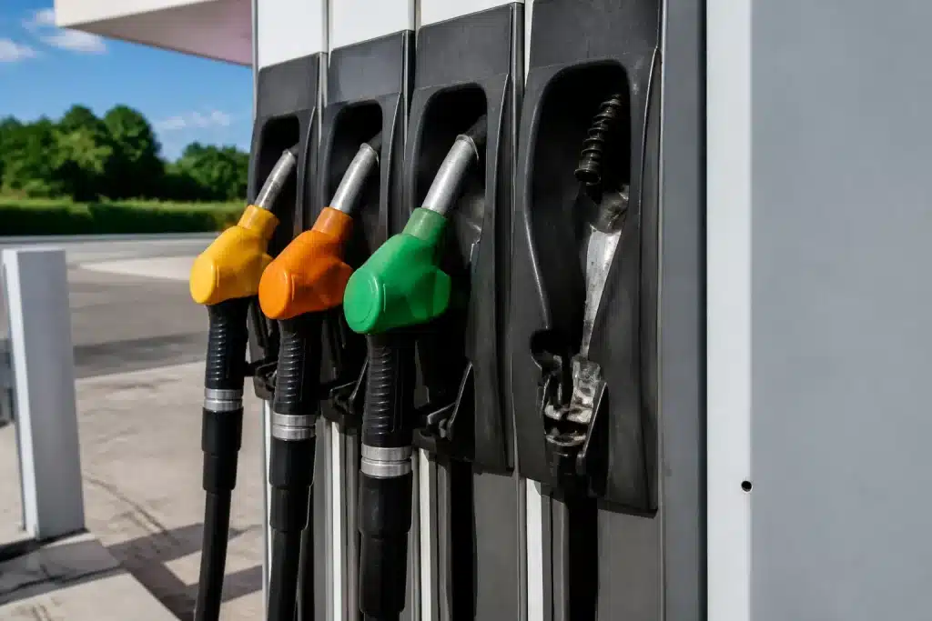Pompe essence vide avec affichage rupture stock carburant