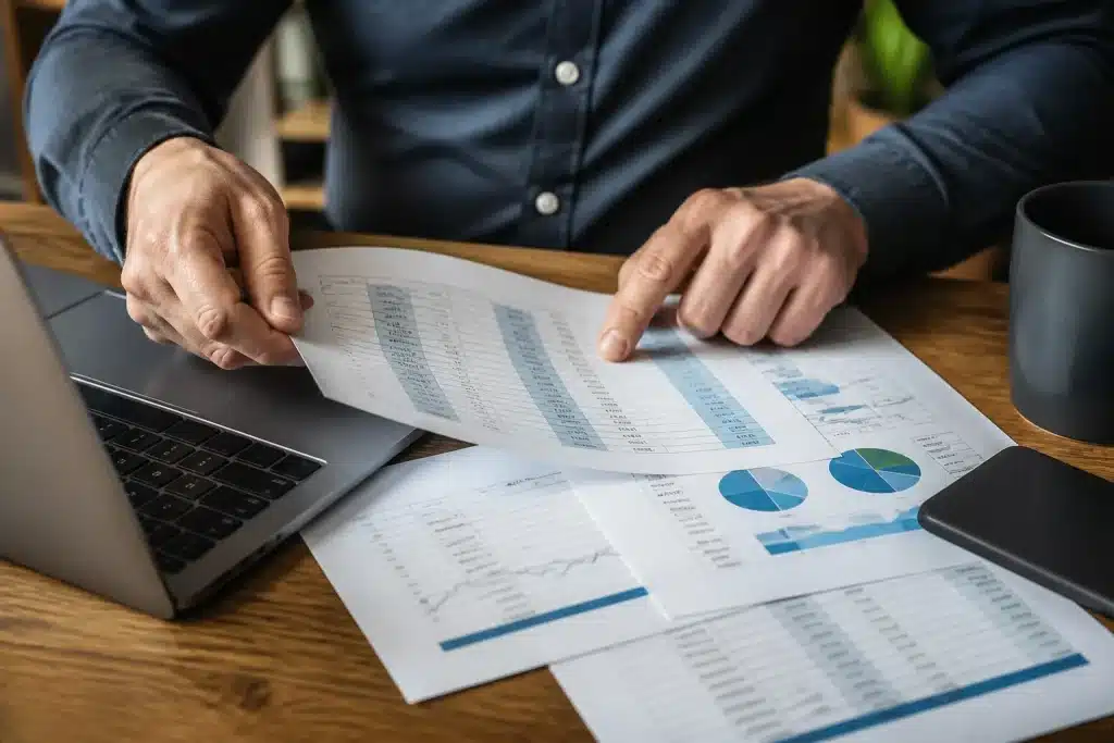 Releves bancaires compares montrant variations depenses mensuelles