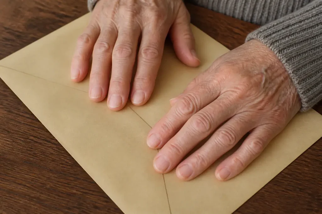 Mains agees posees sur une lettre administrative
